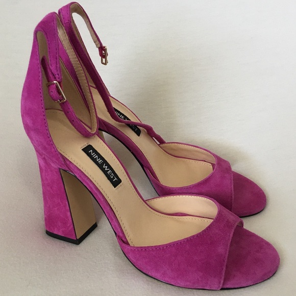 nine west pink suede heels
